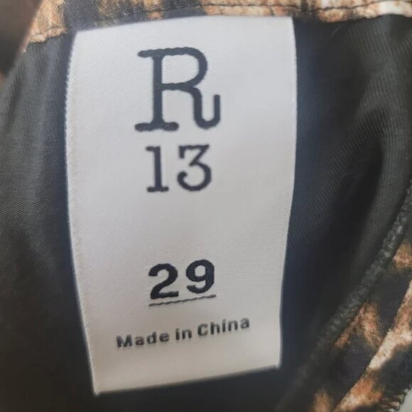 R13 Leopard Pleated High-Rise Shorts- size 29 - Picture 2 of 5